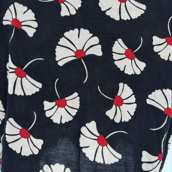 Gudrun Sjoden Dress Medium Floral Long Sleeve Modal Pockets Black Lagenlook EUC - Picture 5 of 7